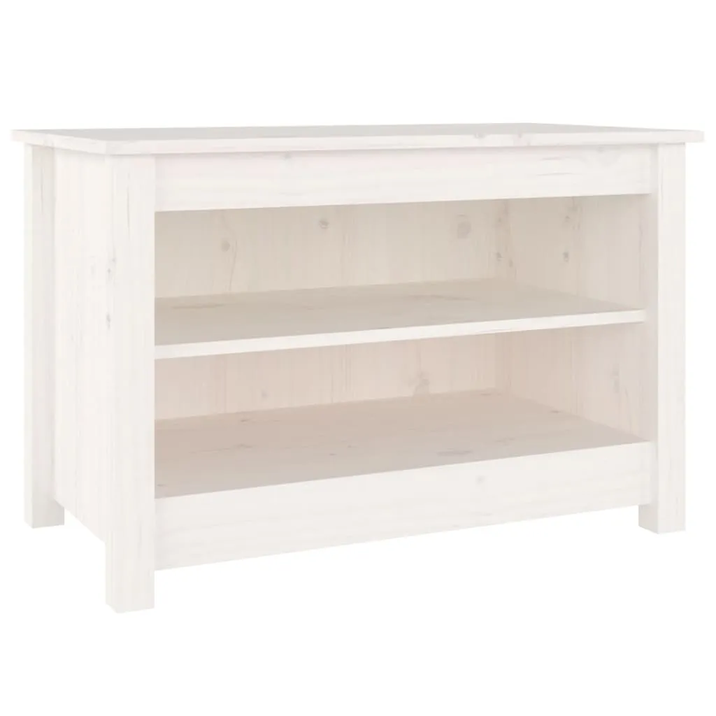 Shoe Bench White 70x38x45.5 cm Solid Wood Pine