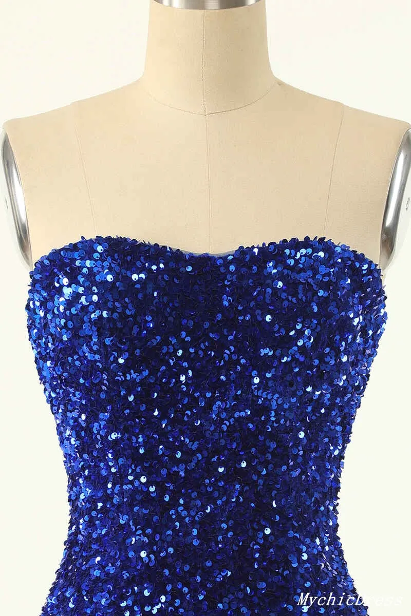 Sparkly Sequined Cocktail Dress,Short Sky Blue Black Hoco Dresses