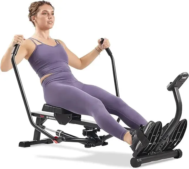 Sunny Health & Fitness Smart Compact Full Motion Rowing Machine, Full-Body Low-Impact Workout