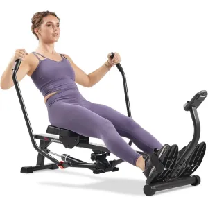 Sunny Health & Fitness Smart Compact Full Motion Rowing Machine, Full-Body Low-Impact Workout