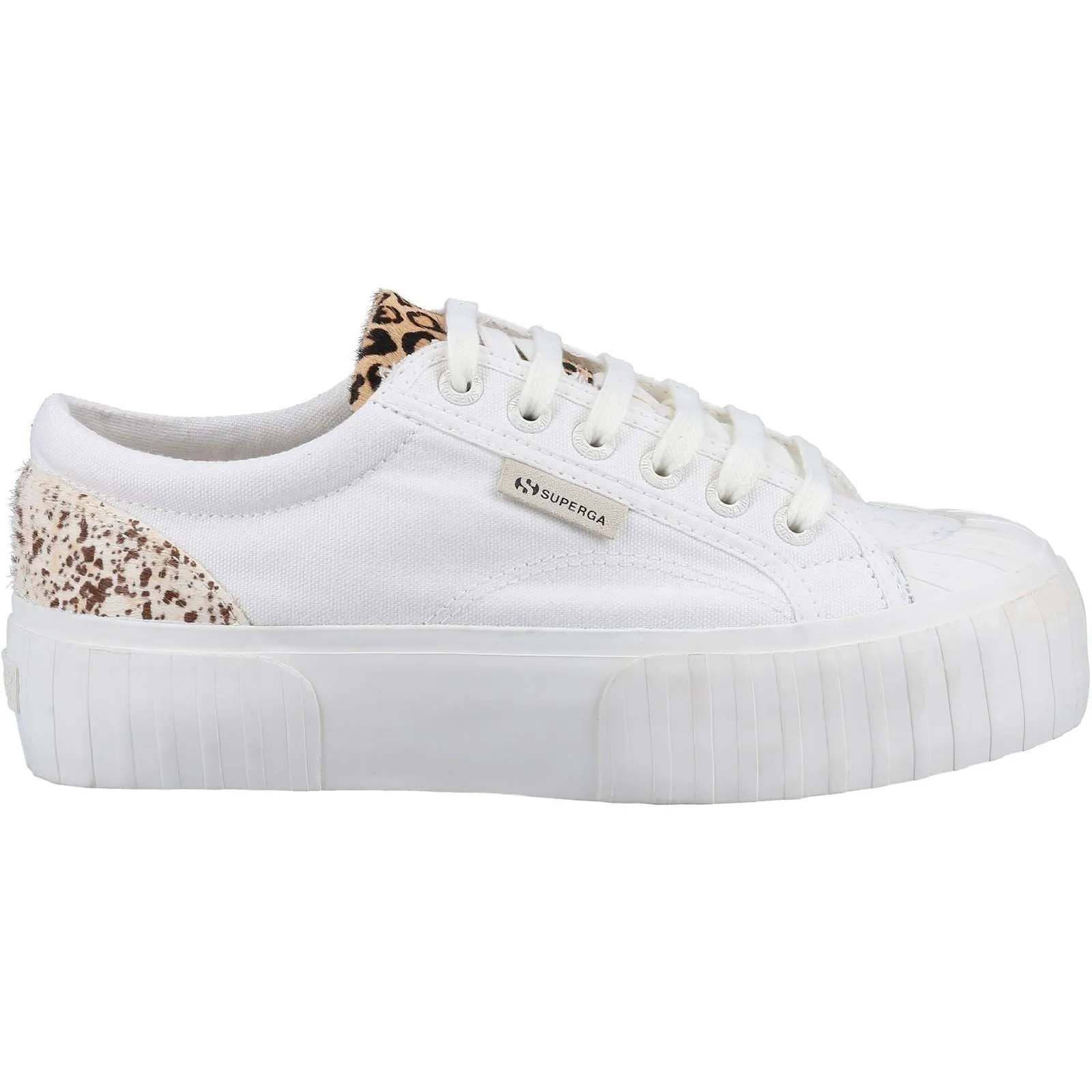 Superga 2631 Calfhair Details Leather Women's White Avorio/Leopard Spots Trainers