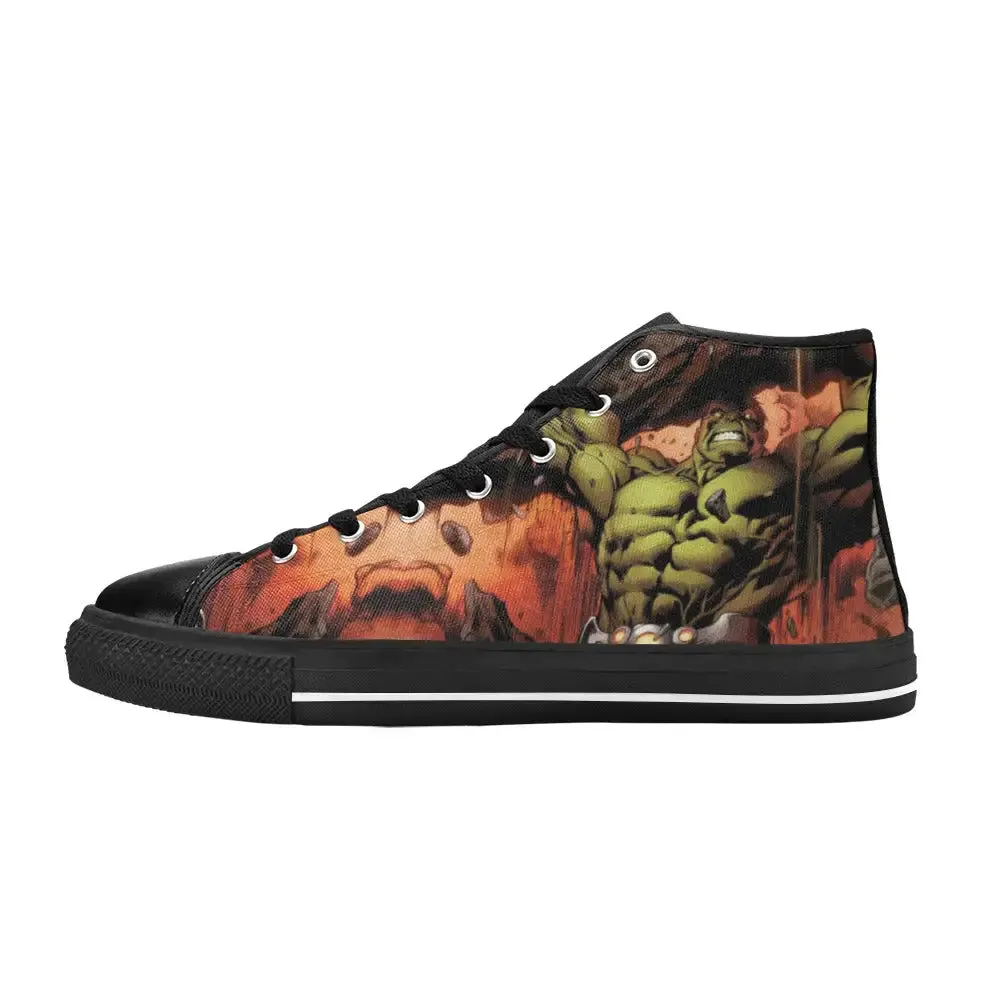 Superhero Avengers Hulk Shoes High Top Sneakers for Kids and Adults