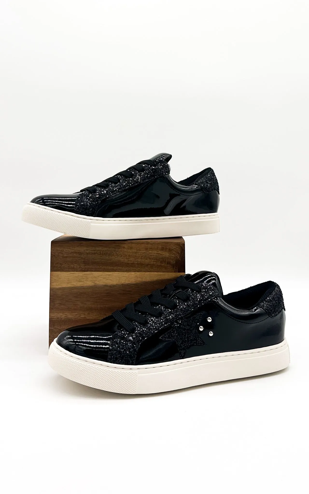 Supernova Sneaker in Black Patent