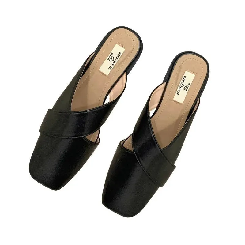 TAVIMART  -  New Summer Baotou Half Women's Slippers Anti-slip Wear Fashion Outdoor Ladies Mules Casual Lovely Wind Woman Sandals