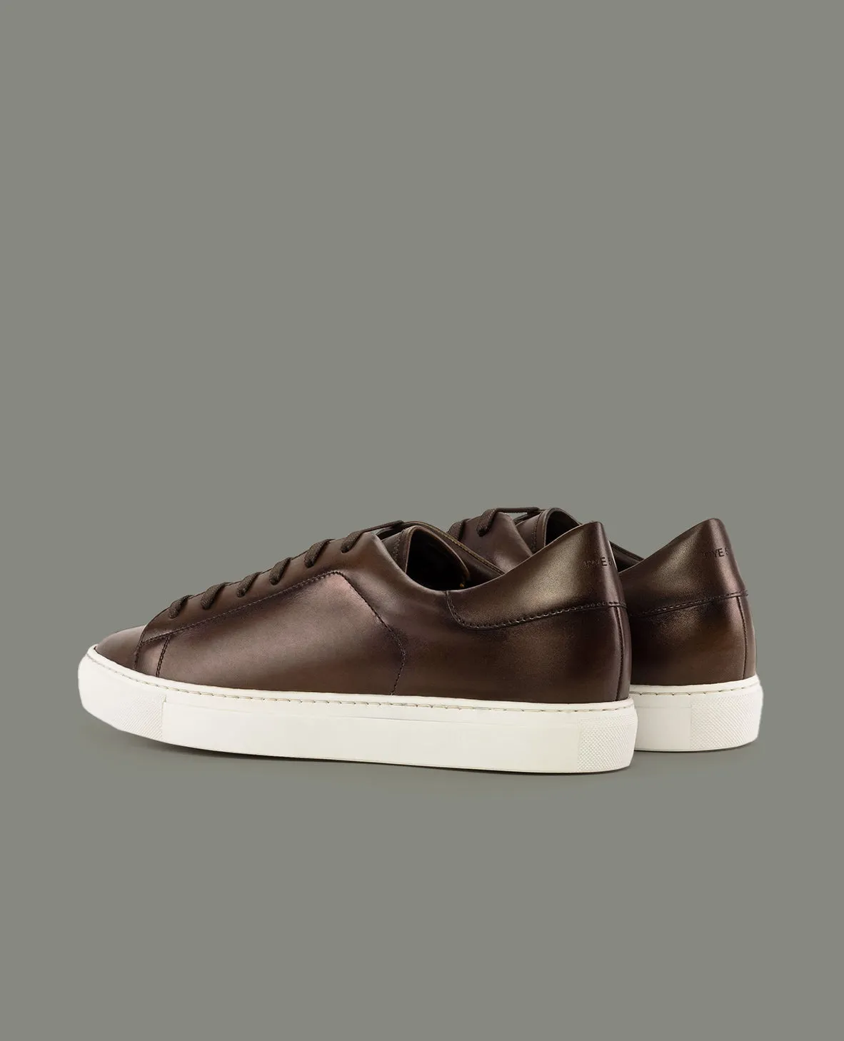 The Rhodes - Burnished Leather Sneaker - Brown