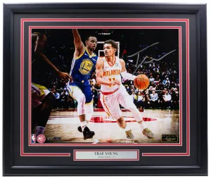 Trae Young Signed Framed Hawks 16x20 Basketball Next Generation Photo Panini