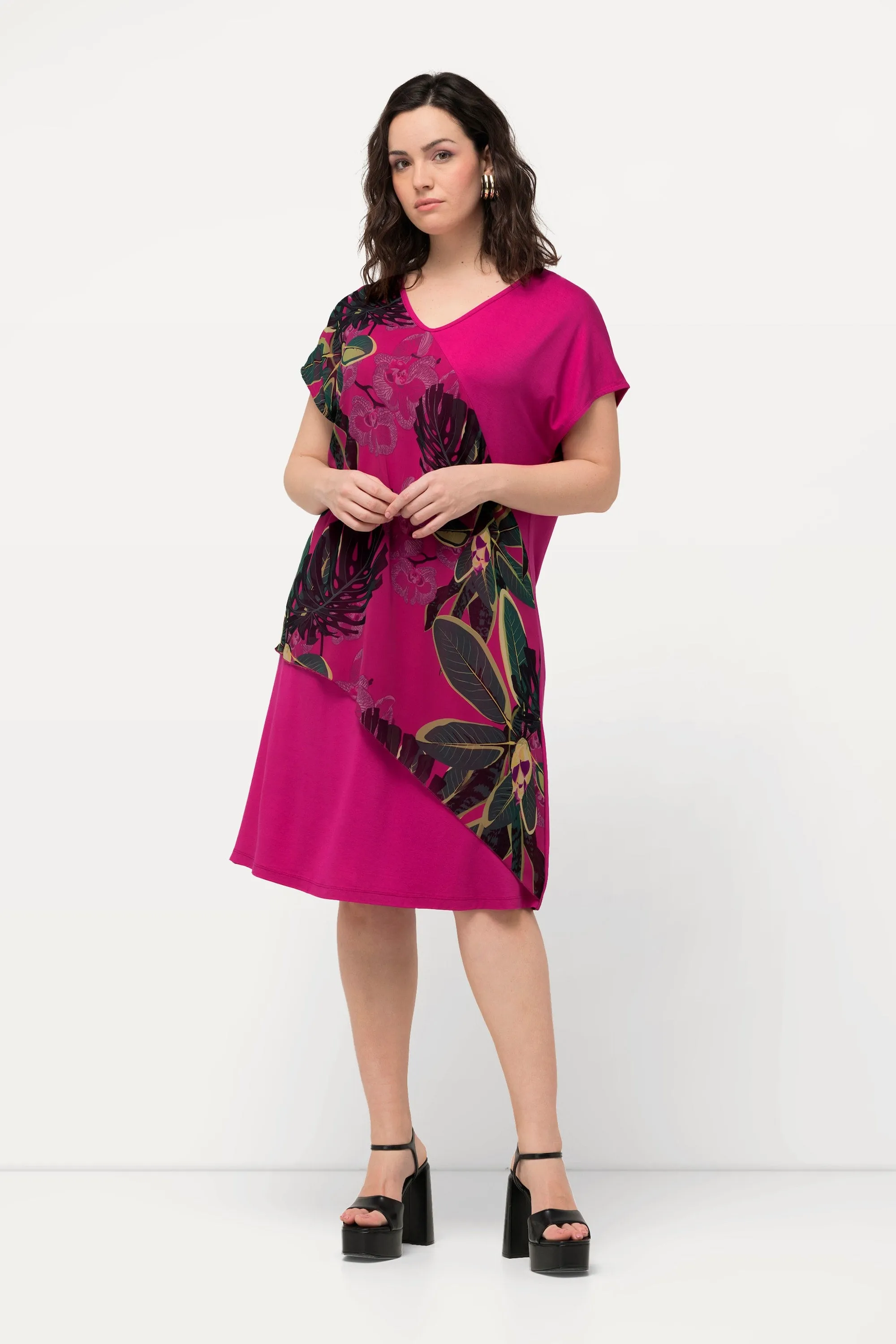 Ulla Popken Floral Chiffon Dress