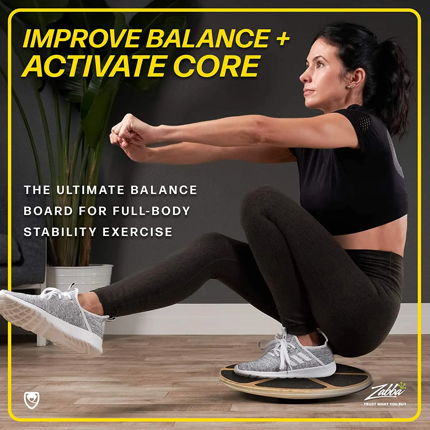 URBNFit Balance Board - Core Trainer - Increase Stability, Strength and Flexibility - Ballet and Dance Trainer