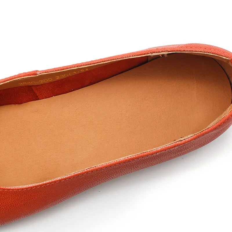 Vegetable Tanned Sheepskin Slip-on For Women Handmade Pointed Toe Flats 6 Colors