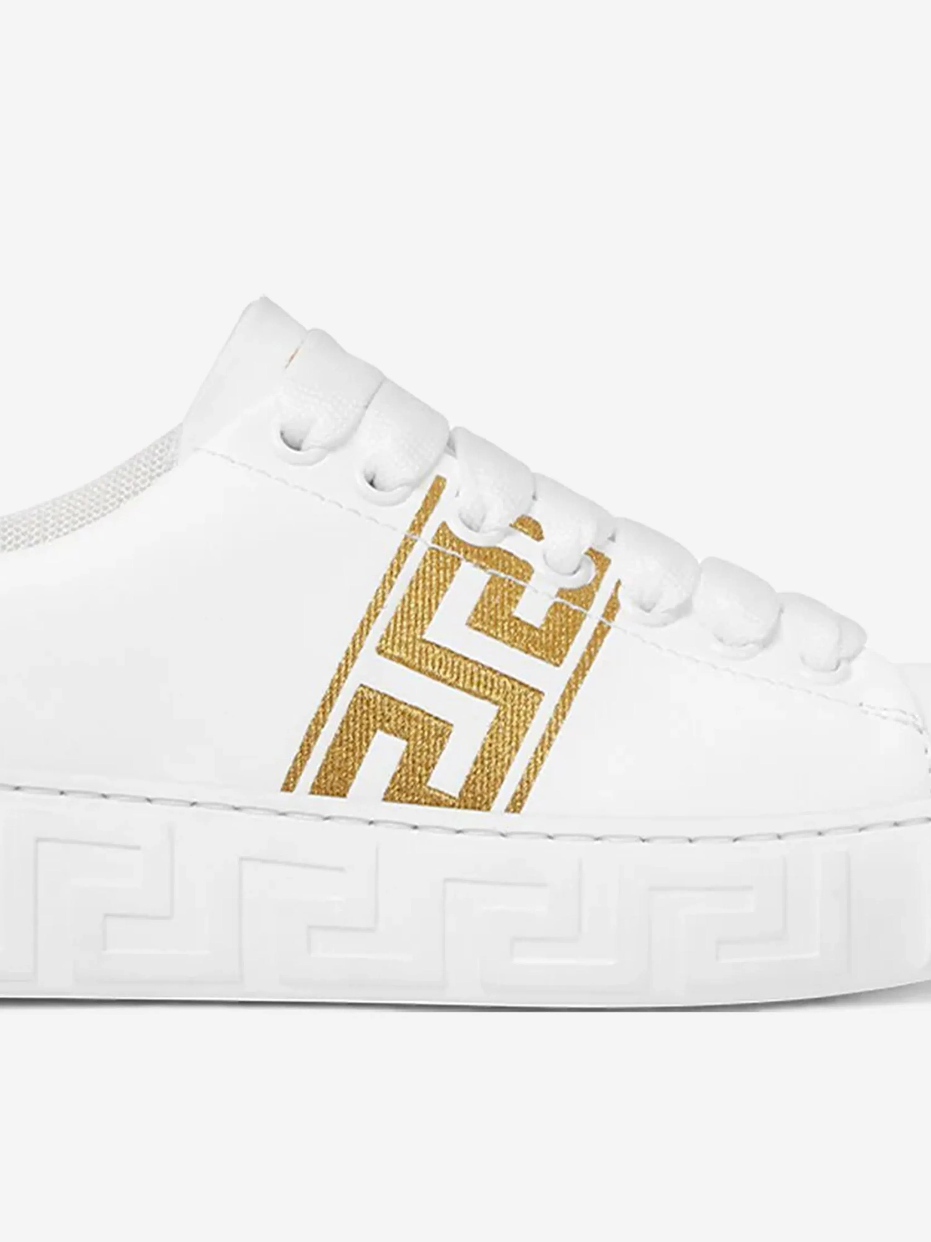 Versace Kids La Greca Low Top Trainers in White