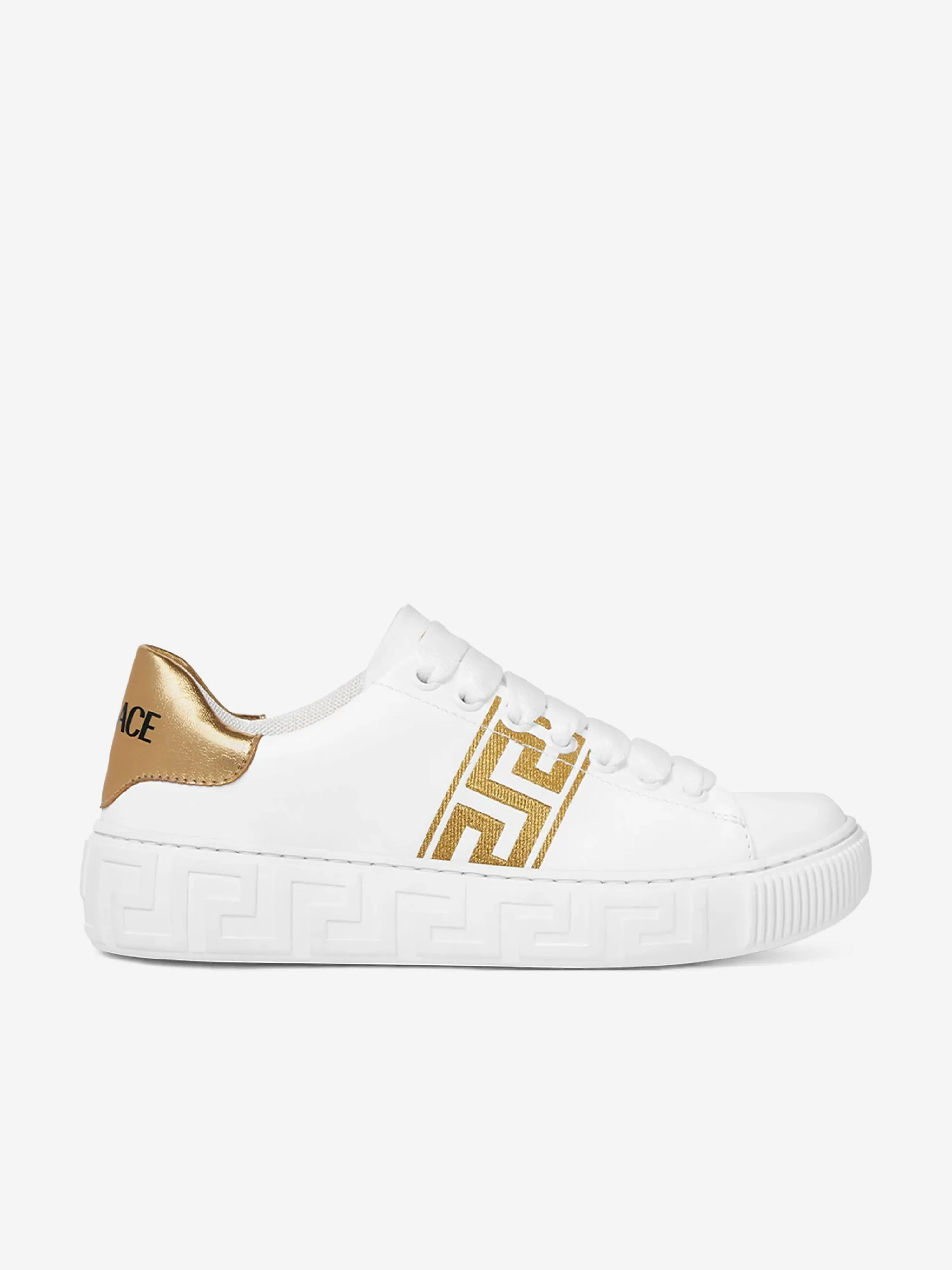 Versace Kids La Greca Low Top Trainers in White