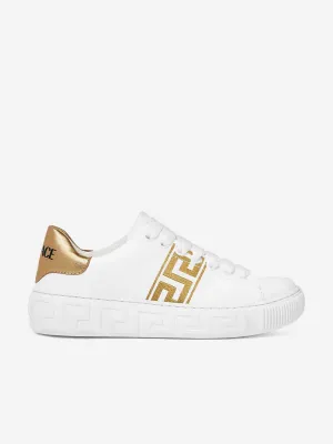 Versace Kids La Greca Low Top Trainers in White