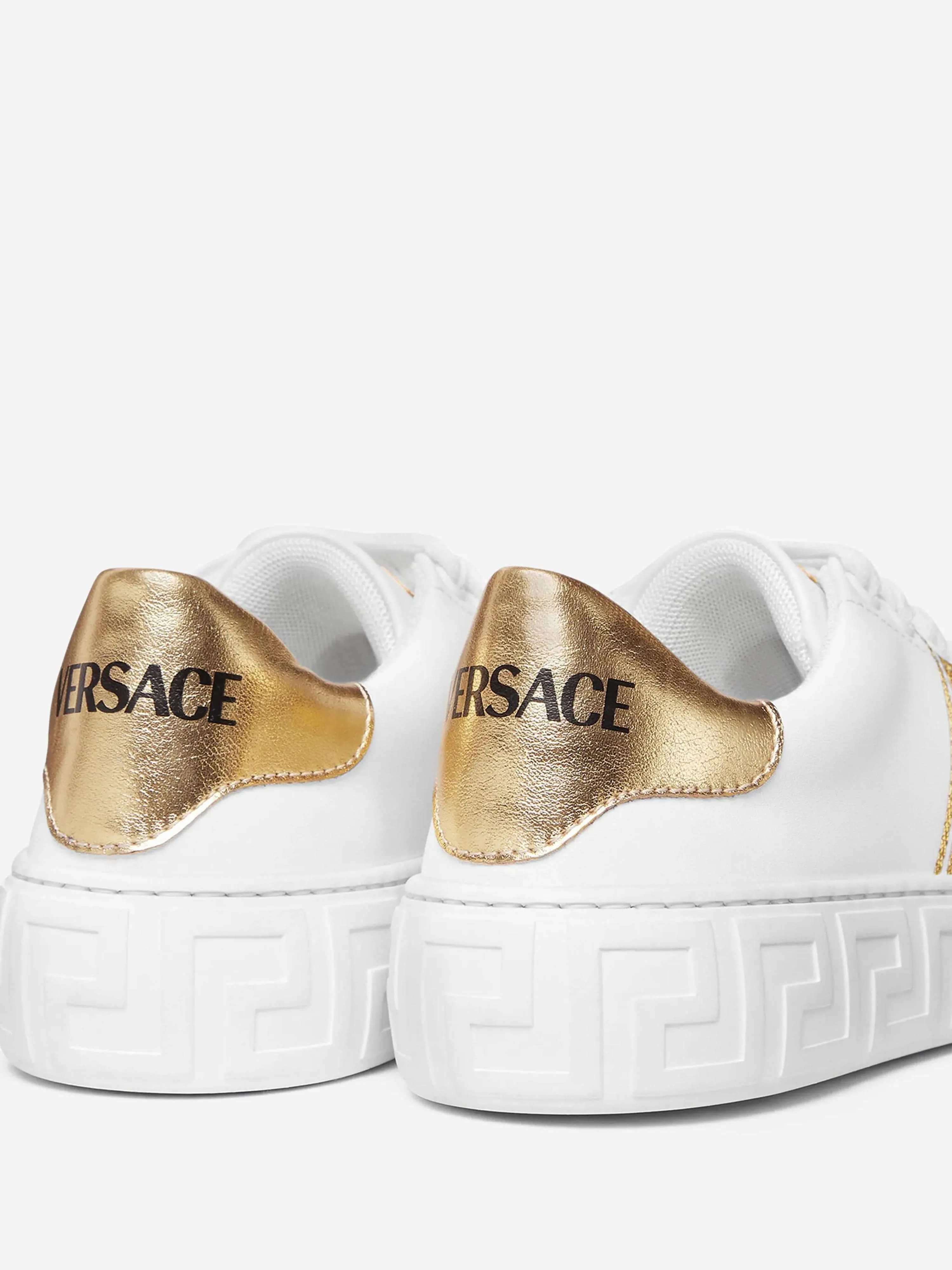 Versace Kids La Greca Low Top Trainers in White