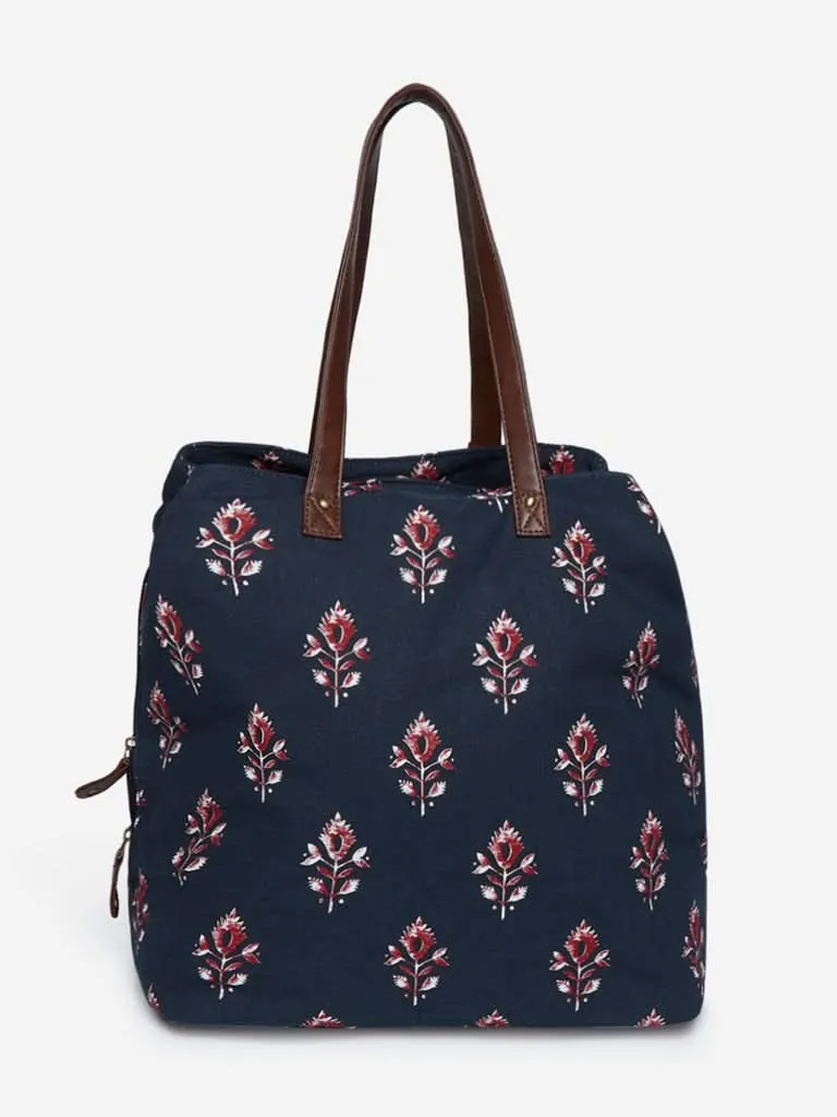 Westside Navy Floral Simone Tote Bag