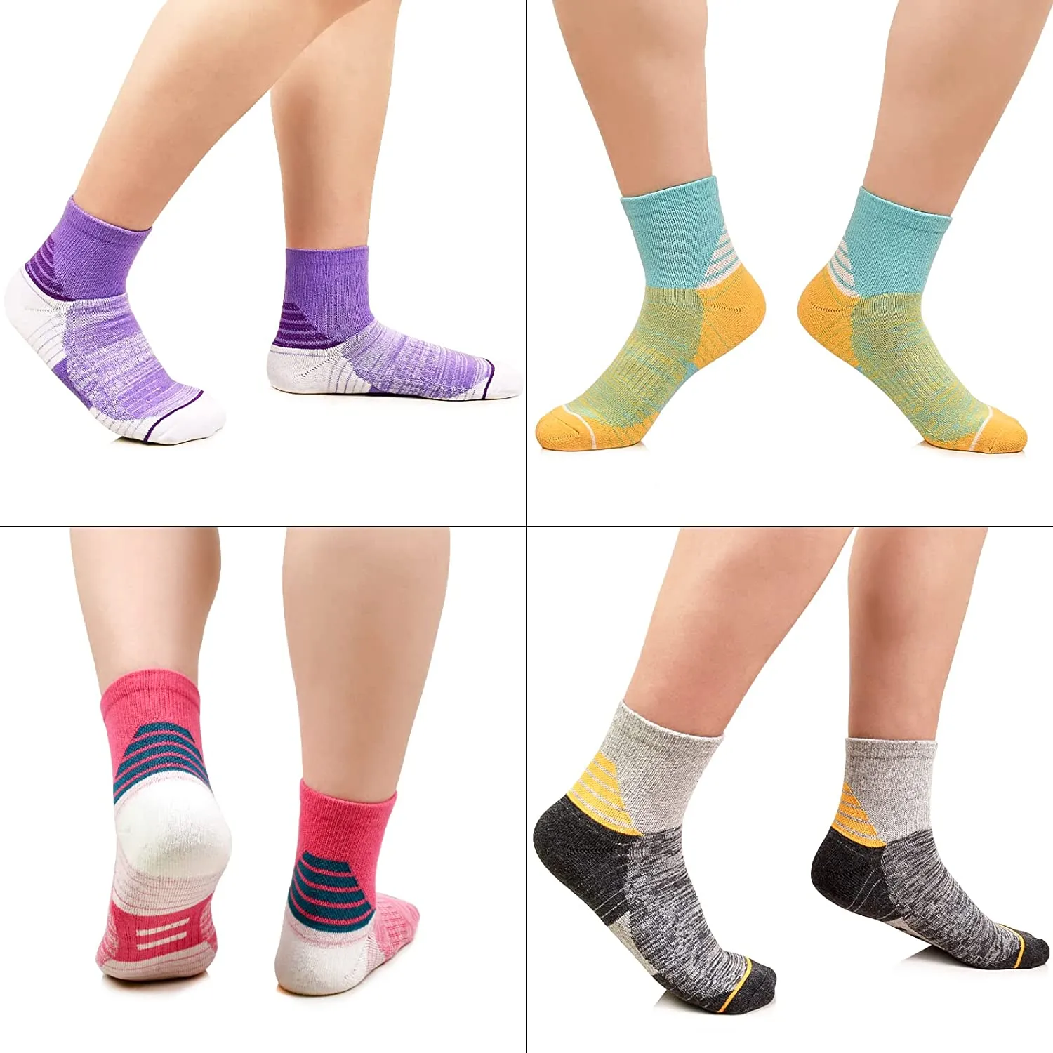 Wholesale Women's Athletic Ankle Socks Quarter Cushioned Running Socks Hiking Performance Sport Cotton Socks