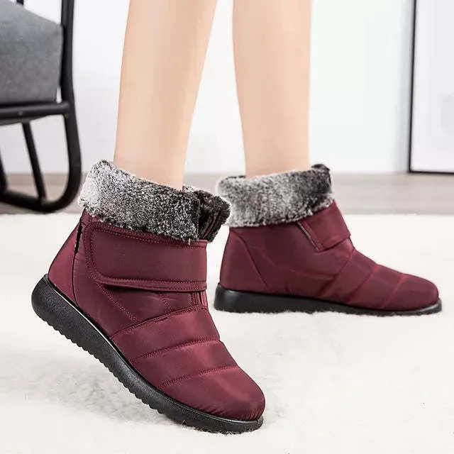 Winter Women Shoes Outdoor Waterproof Snow Shoes Female Plush Fur Soft