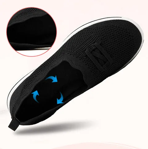 Women's Casual Walking Shoes Slip On Loafer Comfortable Lightweight Breathable Knitted Shoes Fashion Sneakers