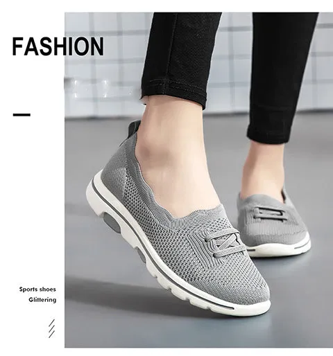 Women's Casual Walking Shoes Slip On Loafer Comfortable Lightweight Breathable Knitted Shoes Fashion Sneakers