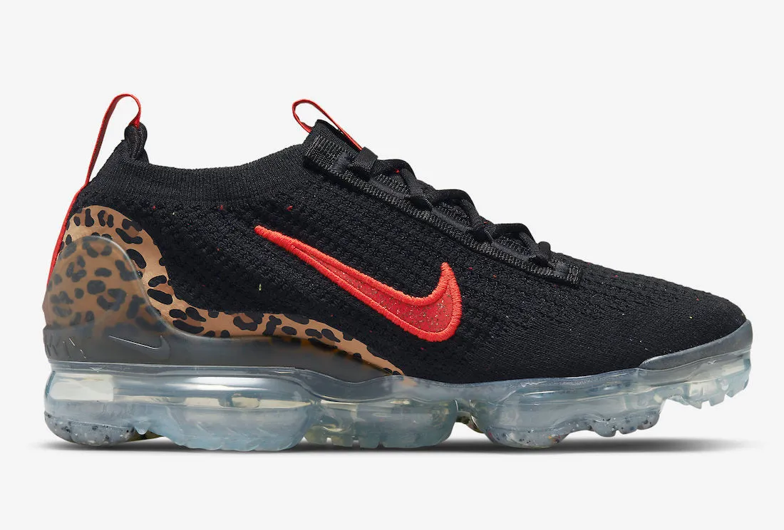 Women's Nike Air Vapormax 2021 FK Black Habanero Red Praline DH4090-001