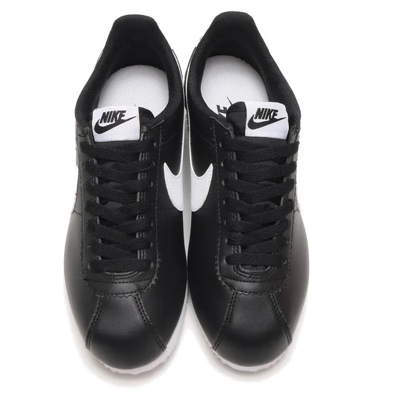 Women's Nike Classic Leather Cortez (Black & White Swoosh)