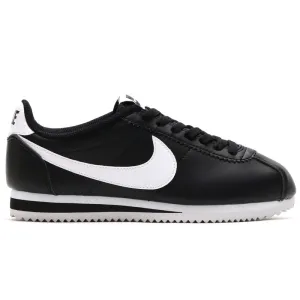 Women's Nike Classic Leather Cortez (Black & White Swoosh)