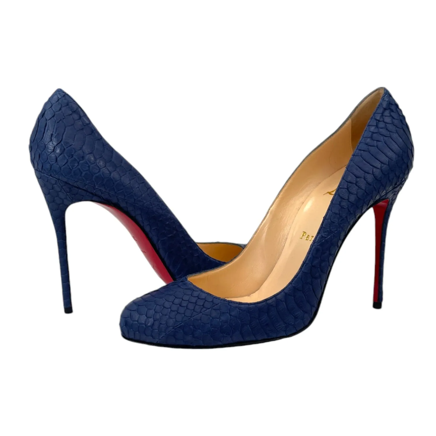 Women's Python Fifi Heels Blue Size EU 39.5 / UK 6.5