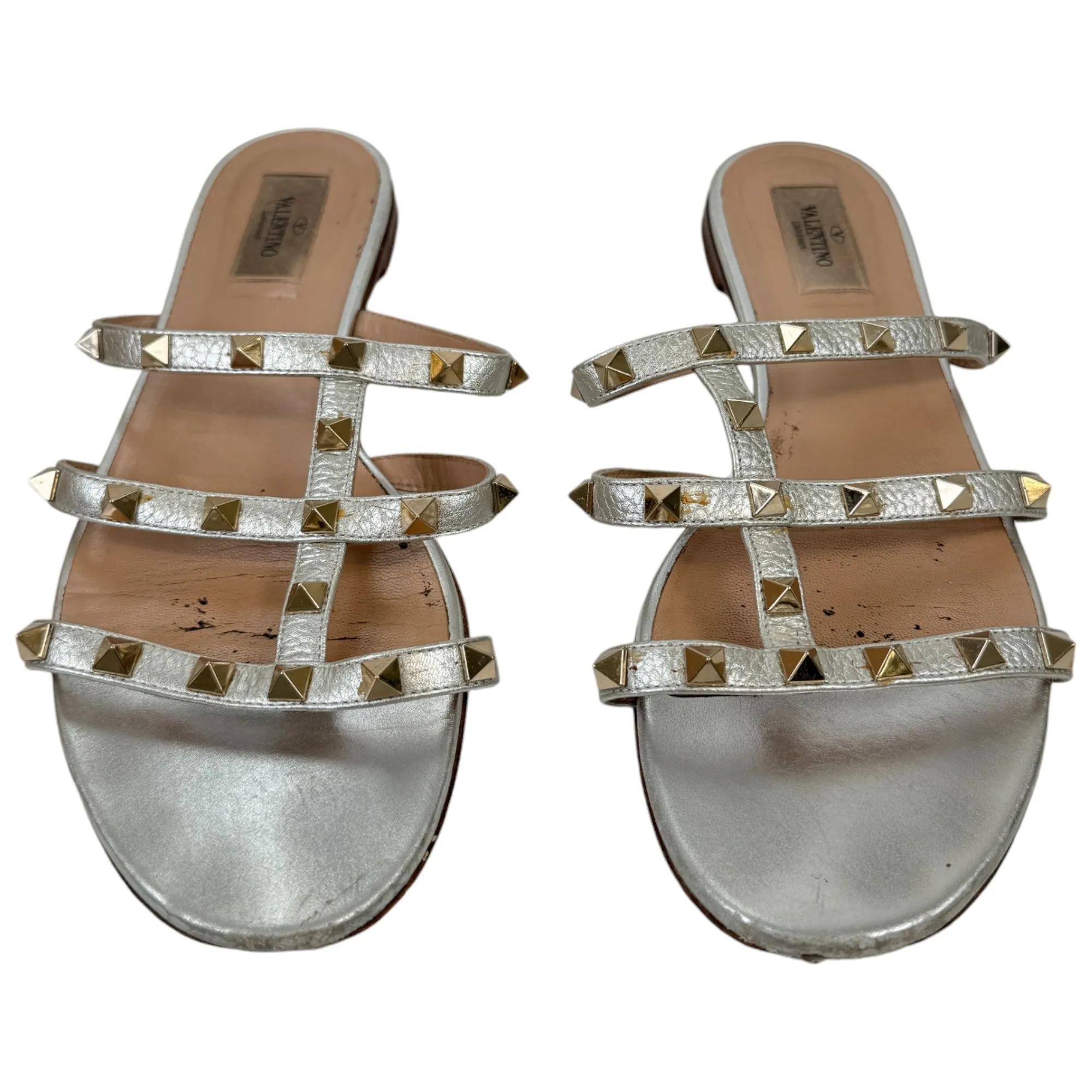 Women's Rockstud Sandals Silver Size EU 40.5 / 7.5