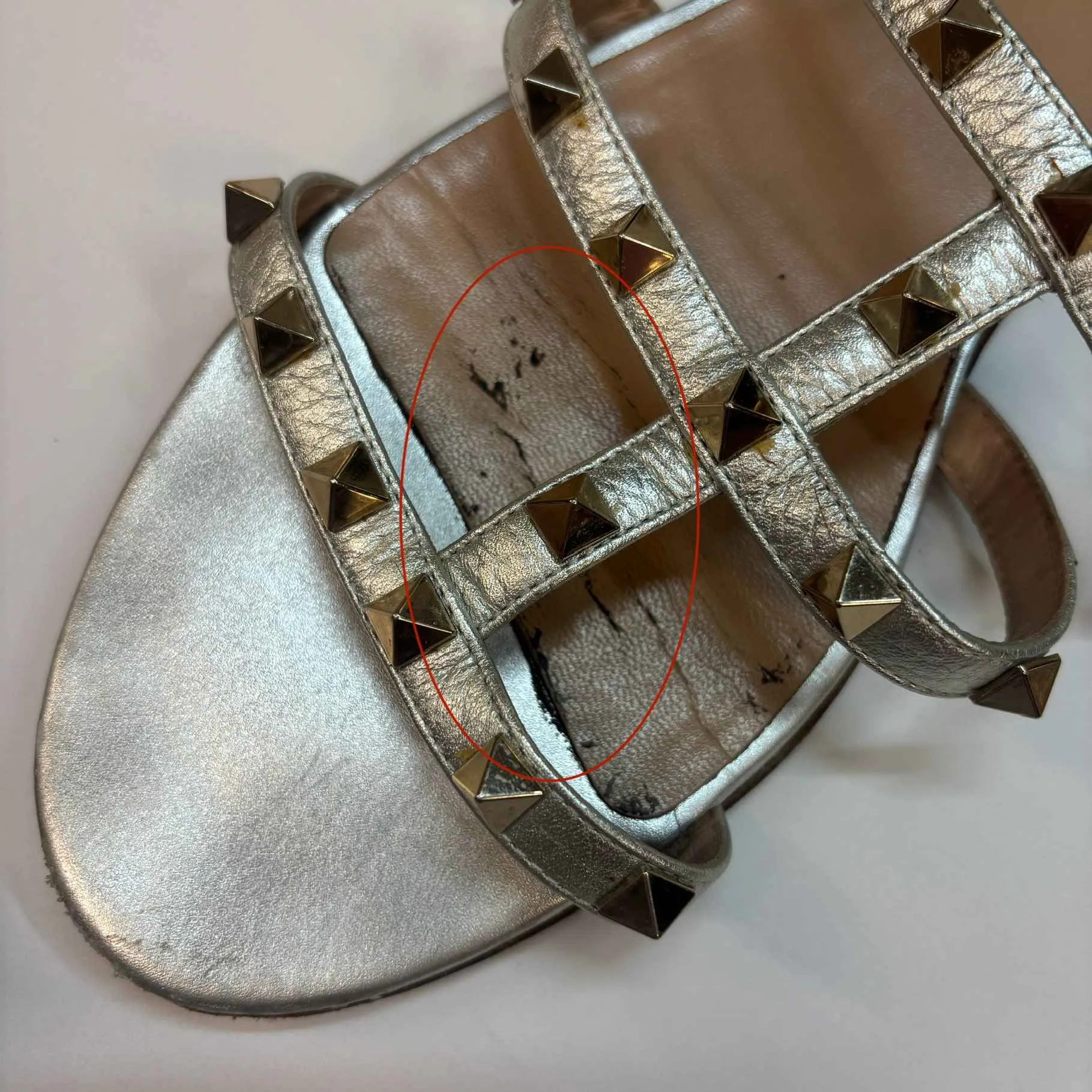 Women's Rockstud Sandals Silver Size EU 40.5 / 7.5