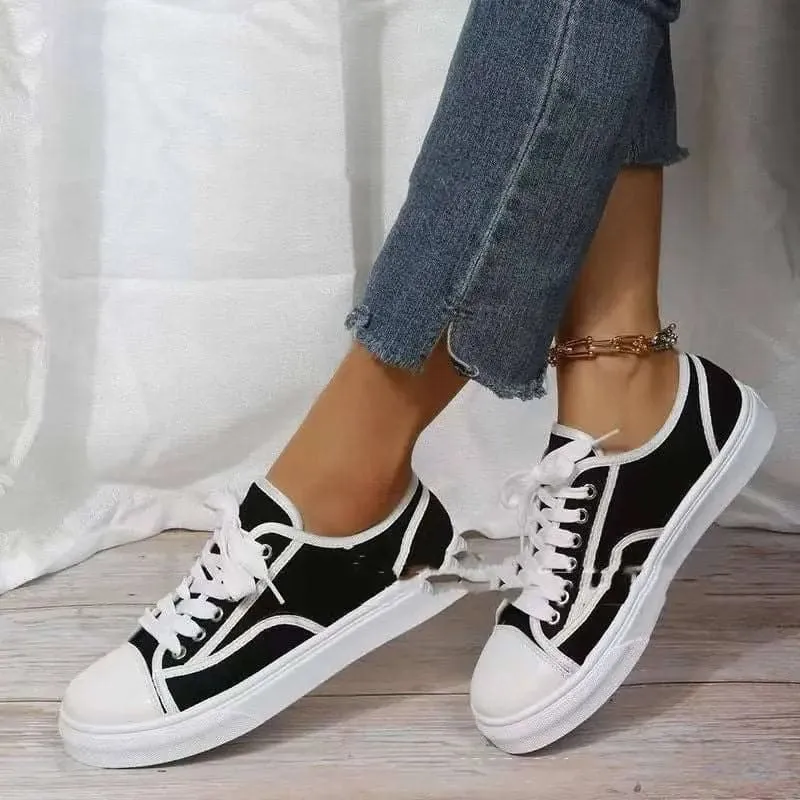 Women's Solid Color Flat Platform Sneakers