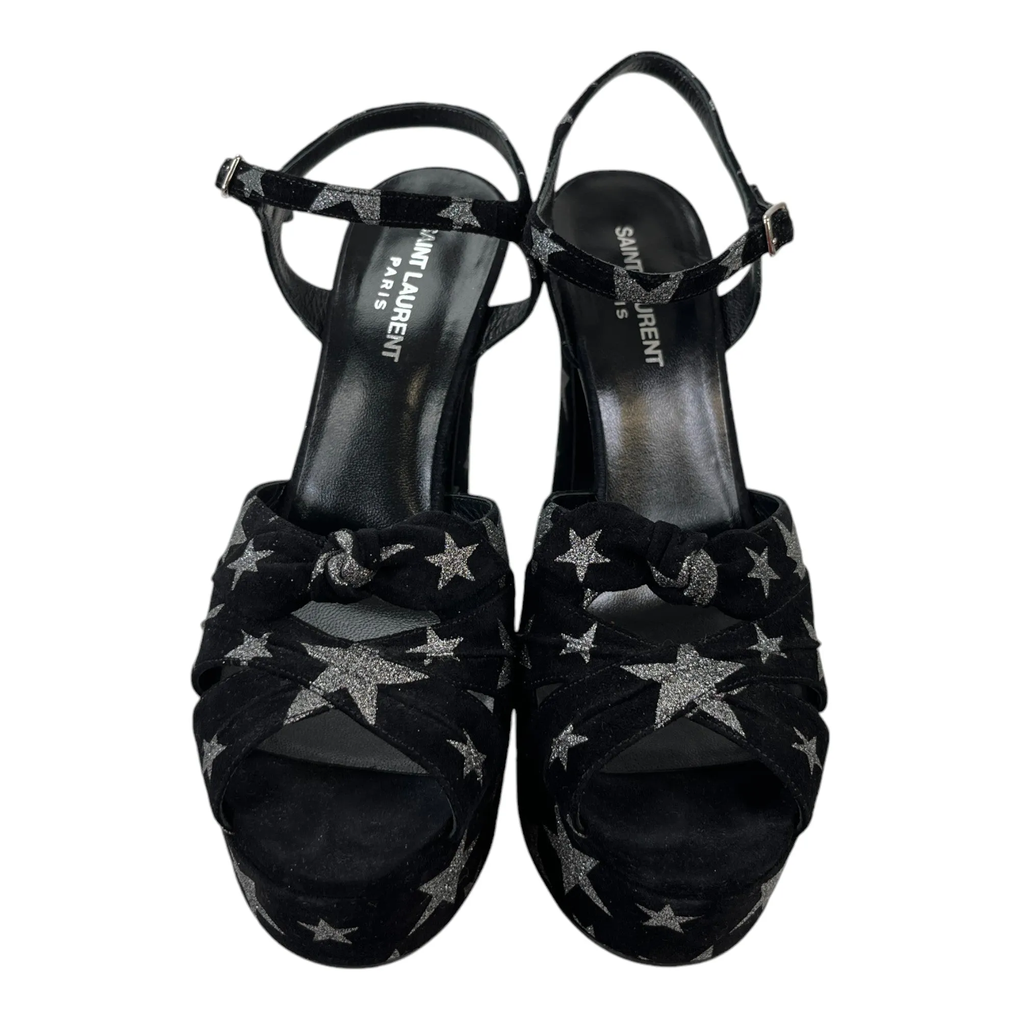 Women's Star Print Platforms Heels Black Size EU 38.5 / UK 5.5