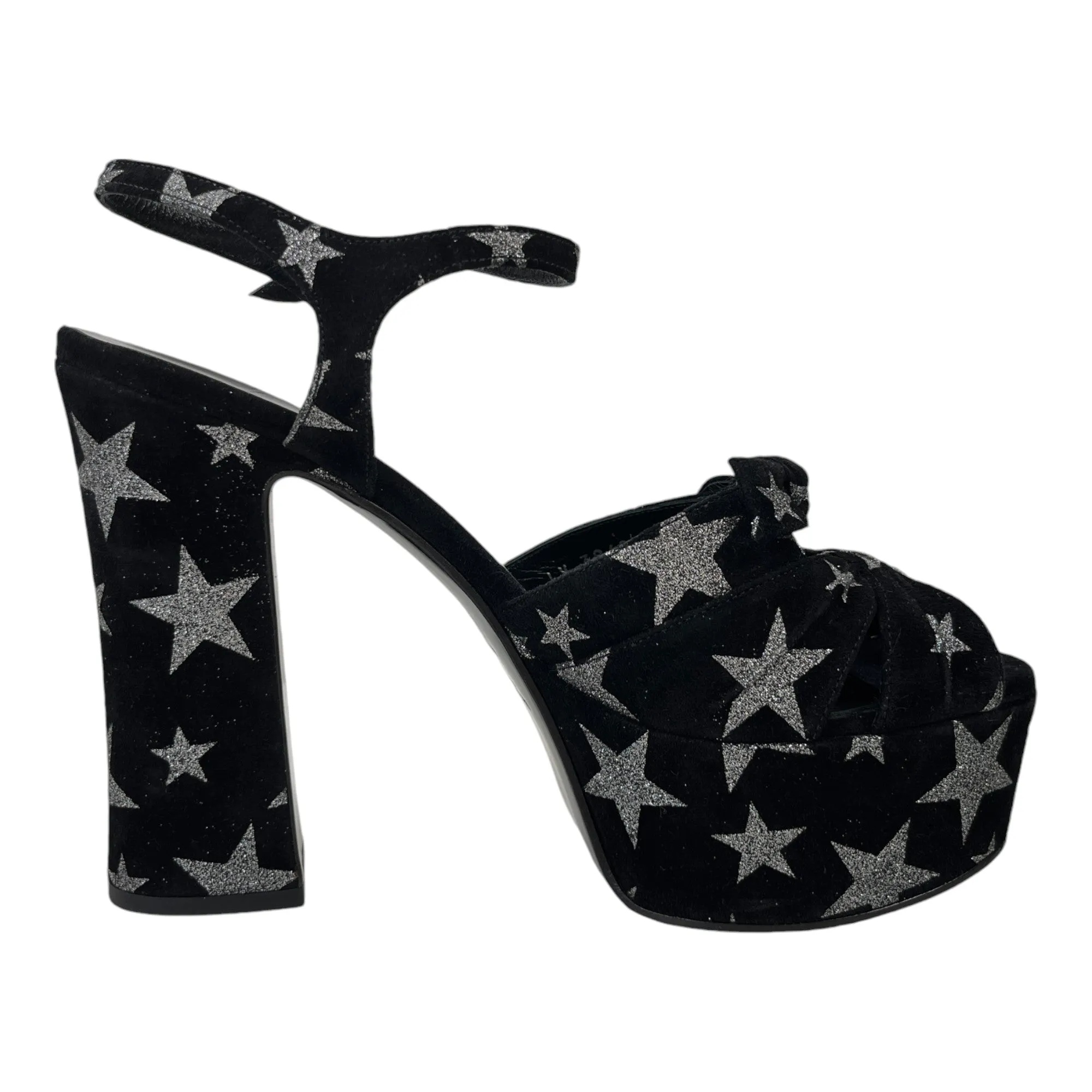 Women's Star Print Platforms Heels Black Size EU 38.5 / UK 5.5