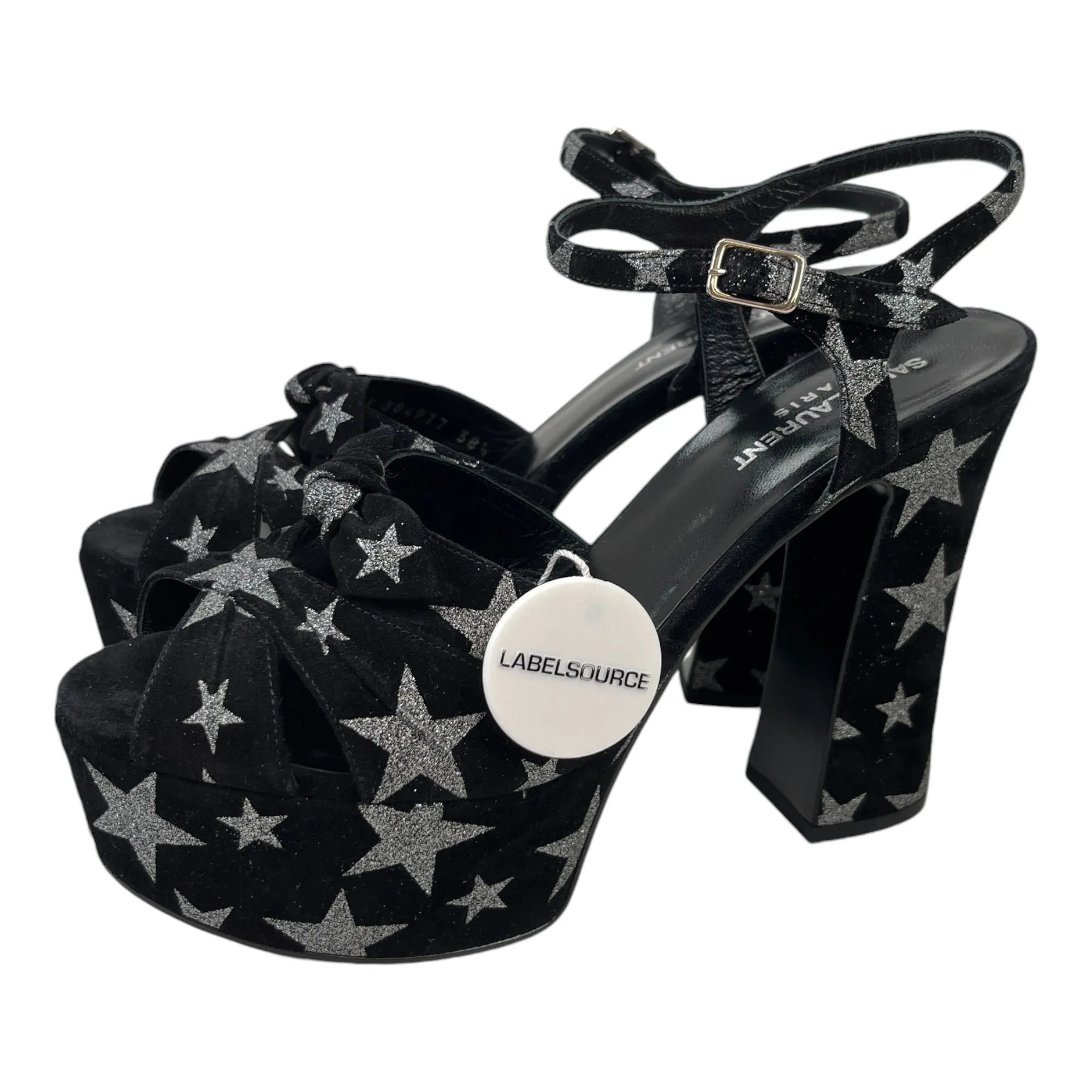 Women's Star Print Platforms Heels Black Size EU 38.5 / UK 5.5