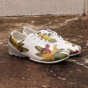 Yasuhiro White Floral Trainers Sneakers